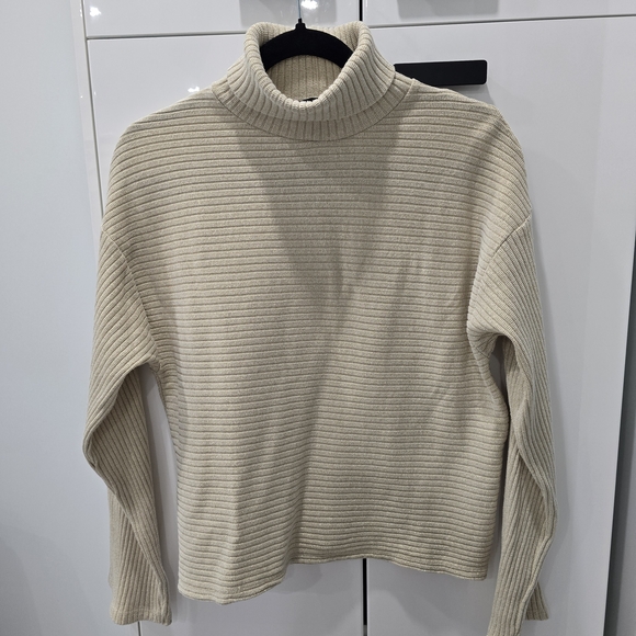 Zara Sweaters - Zara Cream Ribbed Turtleneck Sweater